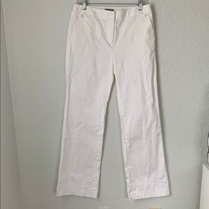 EllaVie White Wide-leg Chino Women’s Pants Cotton Blend Pockets Size 10